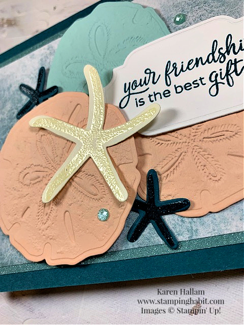 seaside wishes, winter meadow dsp, all that dies, friend card idea, stampin up, karen hallam