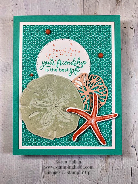 seaside wishes bundle, 2024-26 in color dsp, stylish shapes dies, friend card idea, beach theme idea, stampin up, karen hallam