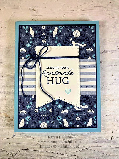 crafting with you, countryside inn dsp, nested essentials dies, multi-occasion card idea, stampin up, karen hallam