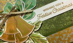 trucking along, season of green & gold, gold mercury vellum, csf833, christmas card idea, stampin up, karen hallam