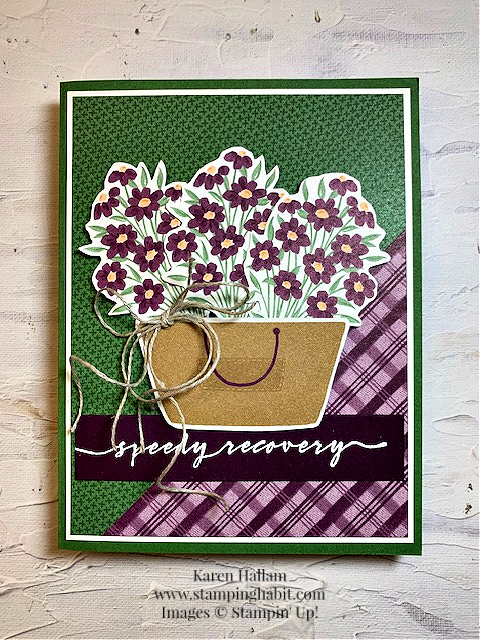 sweetly scripted, to market dsp, csf 830, get well card idea, stampin up, karen hallam