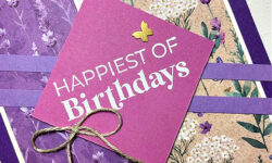 throughout the year, perennial lavender dsp, csf 835, birthday card idea, heat embossing, stampin up, karen hallam